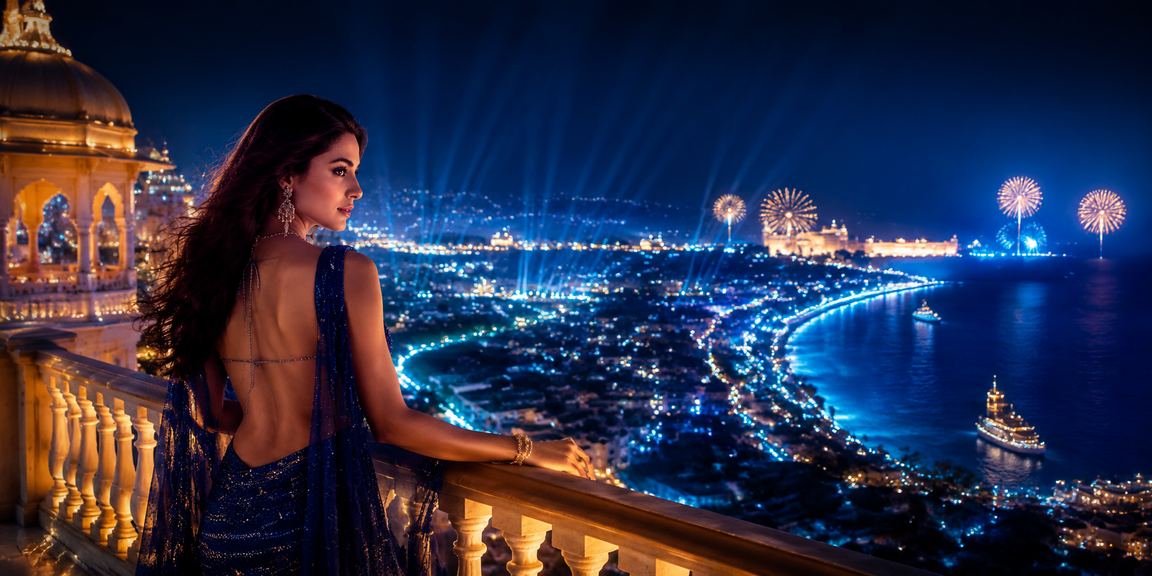 Elegant blue and gold themed casino setting highlighting VIP rewards