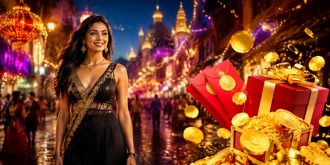 Night market scene in Pune with festive lighting